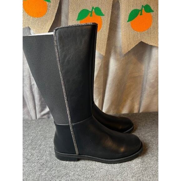 Steve Madden Youth Girls J-Alix Embellished Leather Boots, Black Size 5 - Picture 4 of 8